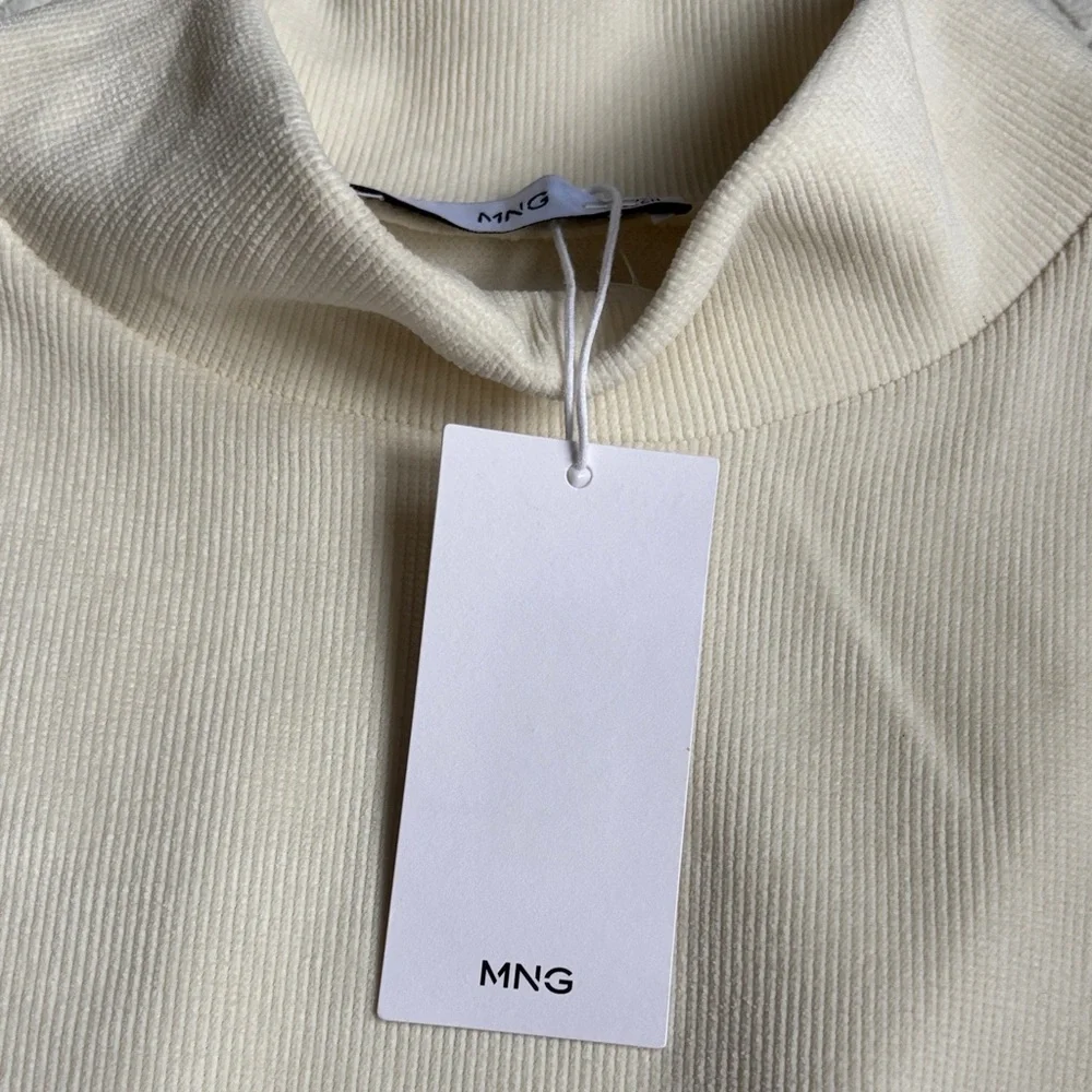 Mango Off-White Ribbed Turtleneck, new with tags - Picture 3 of 6